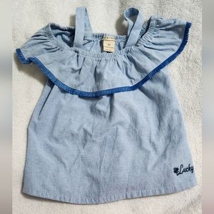 Lucky 3T Off the Shoulder Chambray Top